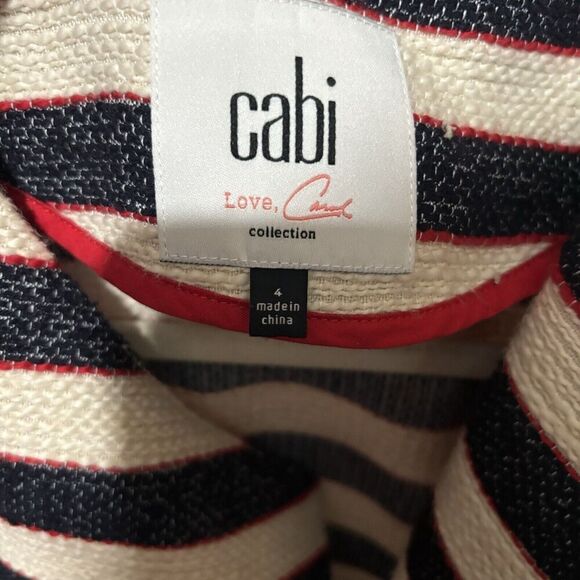 CAbi Style #5094 Jacket Women 4 Multicolor Tweed Cruise Striped Nautical Blazer - Picture 5 of 7